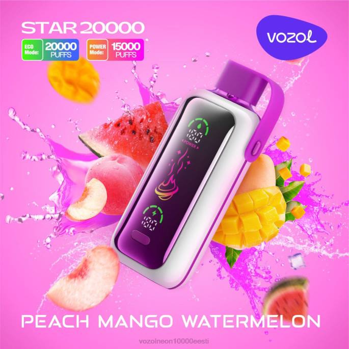 VOZOL STAR 20 000 P4T816 virsiku mango arbuus Vozol Vape Review