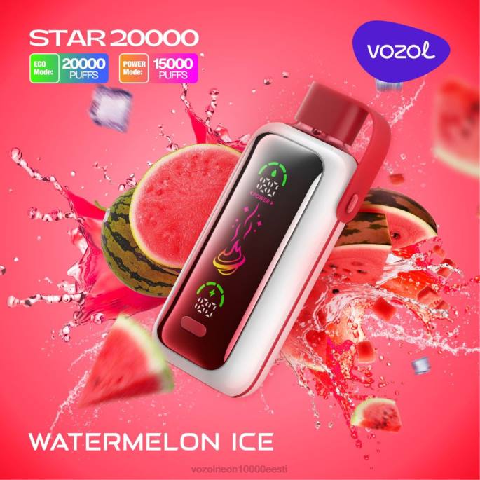 VOZOL STAR 20 000 P4T83 arbuusi jää Vozol Vape Eesti
