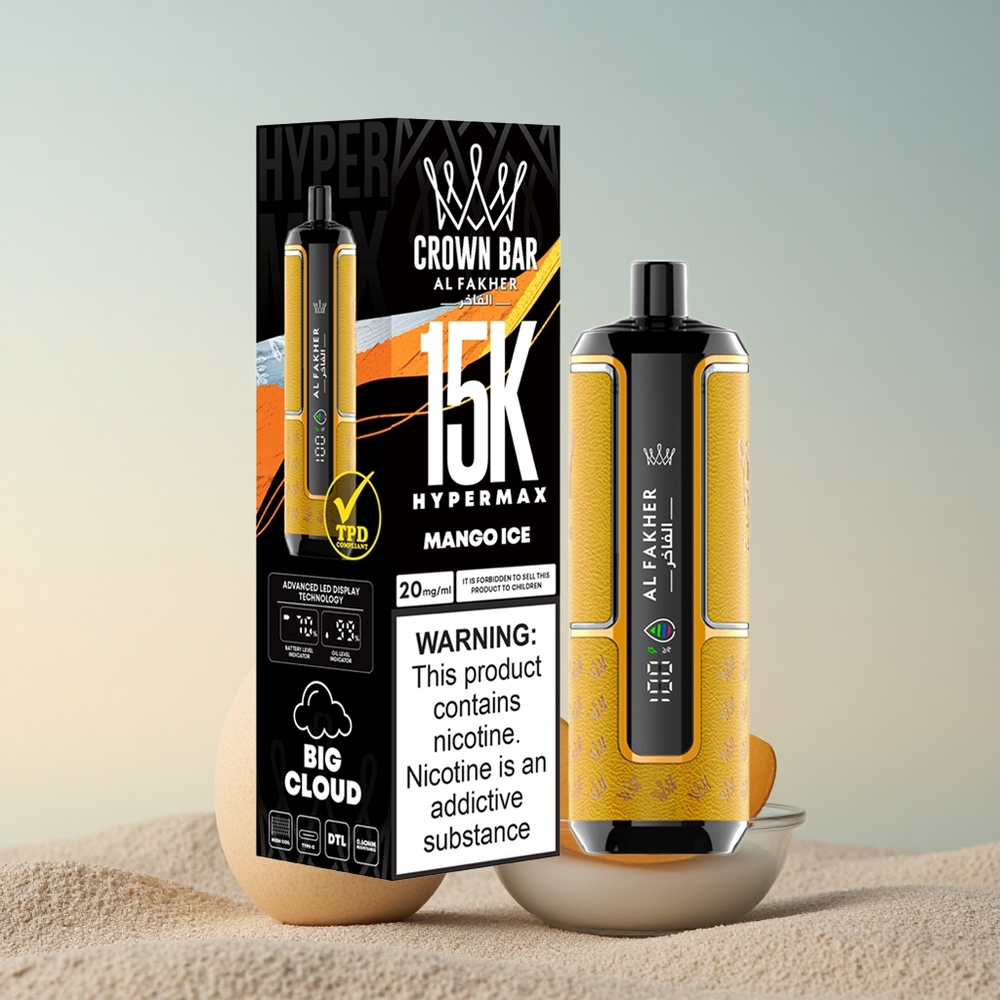 Al Fakher Crown Bar 15K Hypermax Mango Jää 600mAh 6mg nikotiini