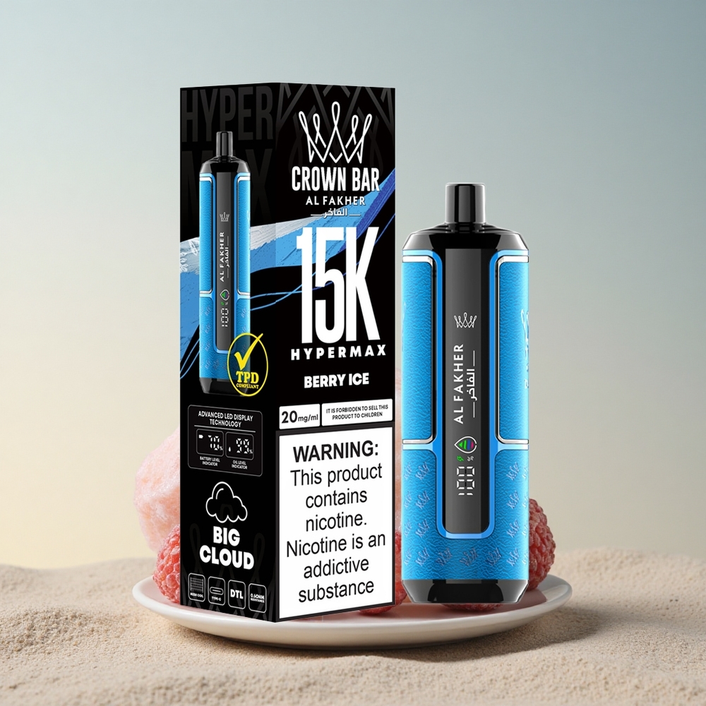 Al Fakher Crown Bar 15K Hypermax Marjajää 600mAh 6mg nikotiini