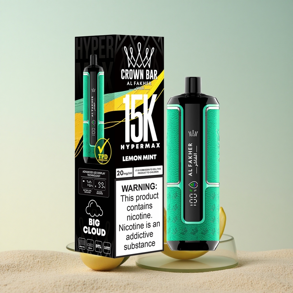 Al Fakher Crown Bar 15K Hypermax Sidrunimeldis 6mg nikotiini 600mAh