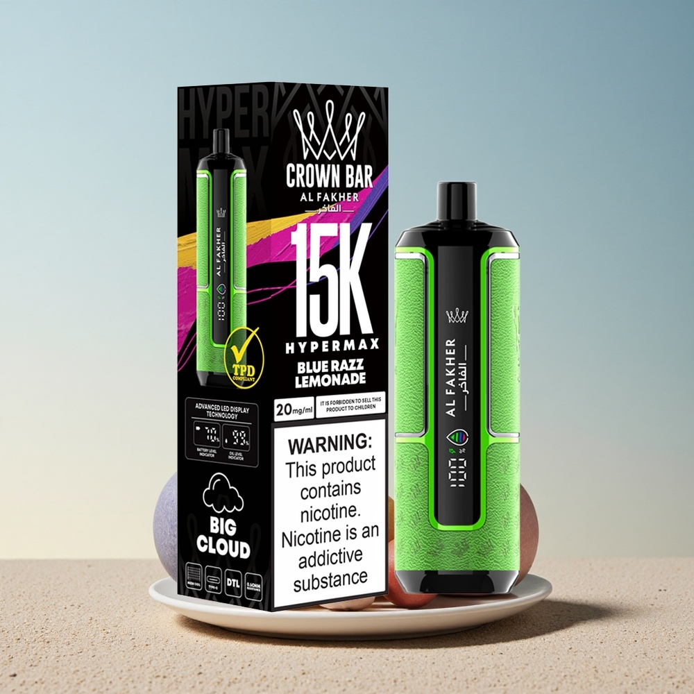 Al Fakher Crown Bar 15K Hypermax Sinine Sõstar Sidrunimahl 600mAh 6mg nikotiini