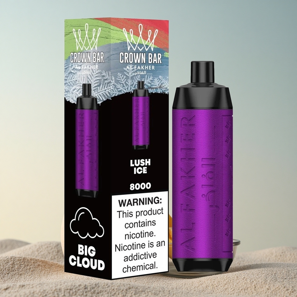 Al Fakher Crown Bar 8000 Crystal JääLopsakas 600mAh 5mg nikotiini 18ml vedelik