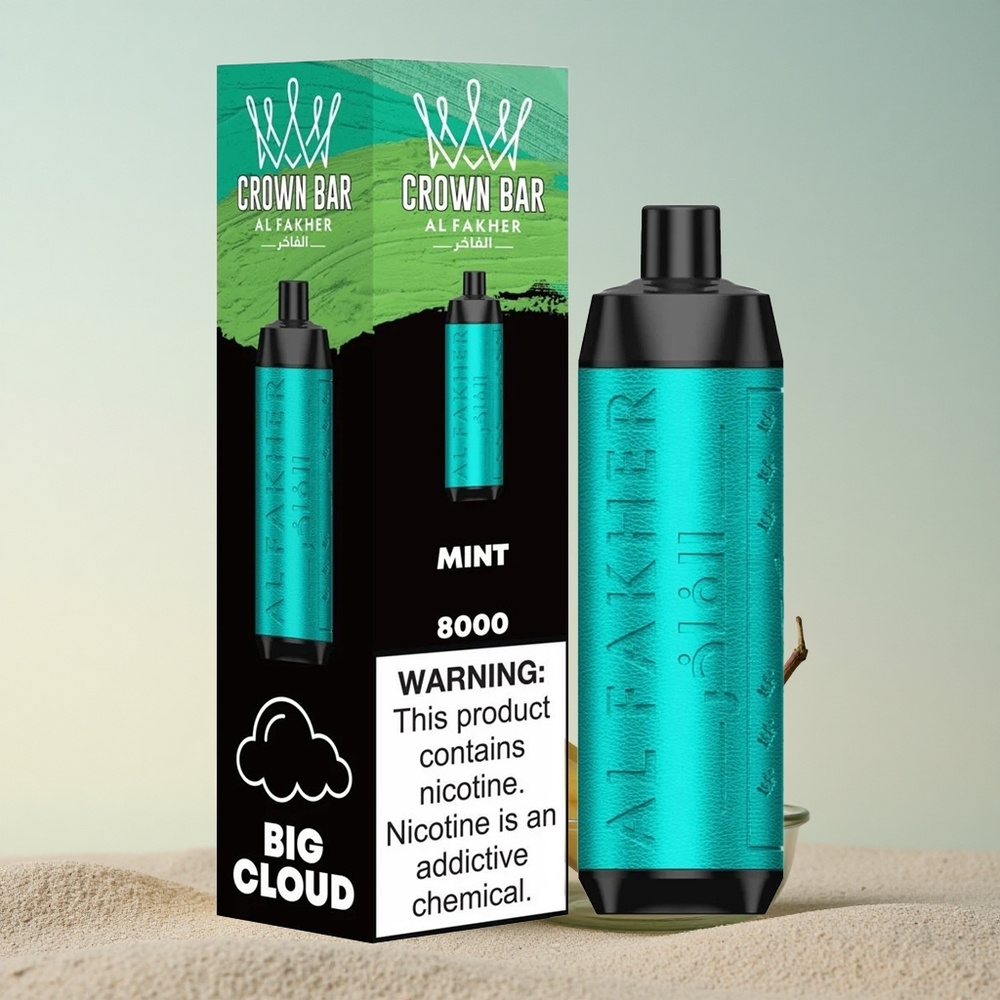Al Fakher Crown Bar 8000 Crystal Münt 600mAh 18ml Nikotiiniga