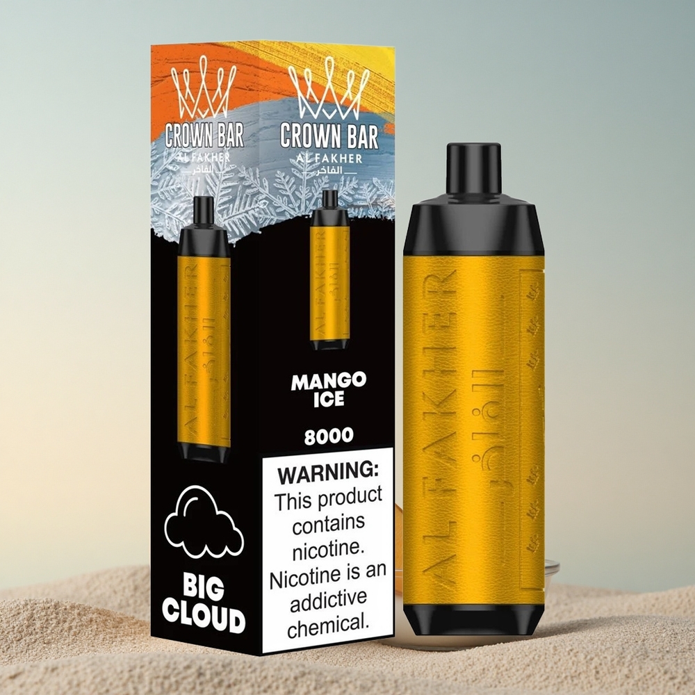 Al Fakher Crown Bar 8000 Crystal Mango Jää 600mAh 18ml Nikotiin 0.6ohm