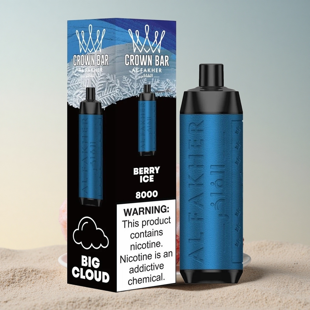 Al Fakher Crown Bar 8000 Crystal Marjajää 600mAh 18ml nikotiin