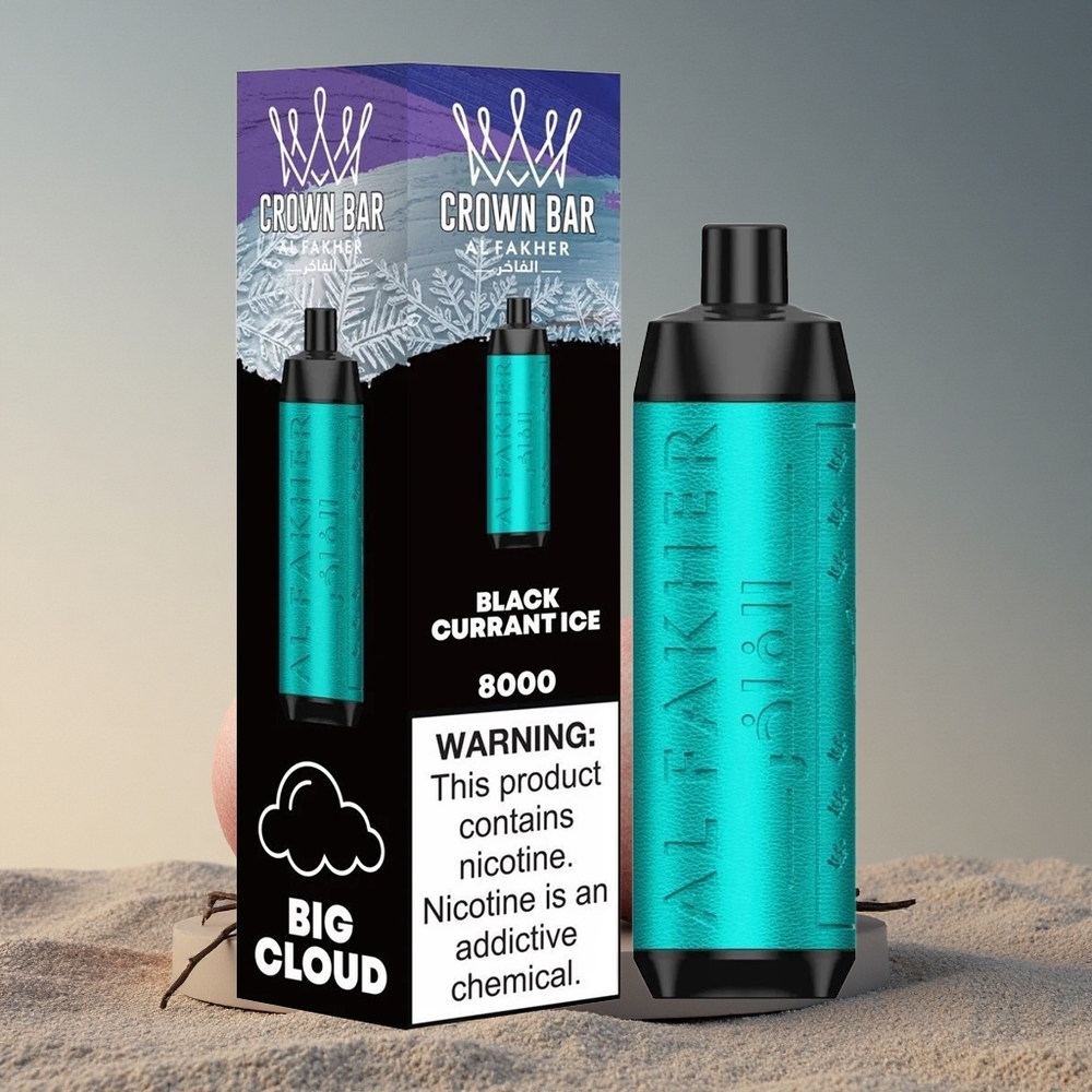 Al Fakher Crown Bar 8000 Crystal Mustikas-Ise Käivitatav 600mAh