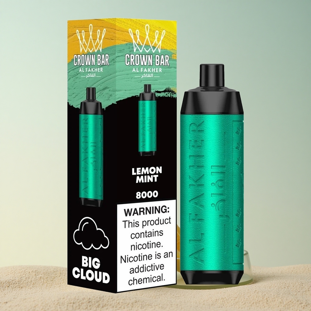 Al Fakher Crown Bar 8000 Crystal Sidruni-Mündi 600mAh 18ml Nikotiiniga