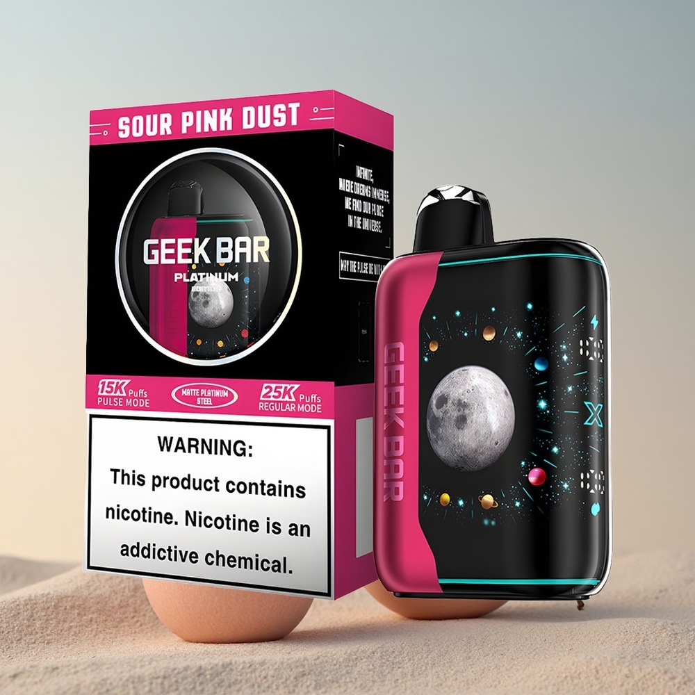GEEK BAR Platinum Edition 25000 Puffs Hapu Roosa Tolm 20mL Nikotiin 2%