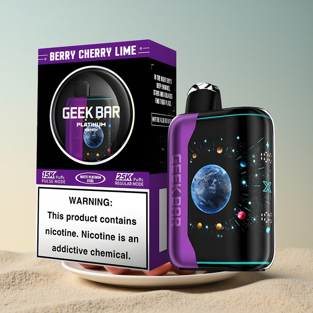 GEEK BAR Platinum Edition 25000 Puffs Marja-Kirsilaimi Kiirelaadimine 20mL Nikotiin 2%