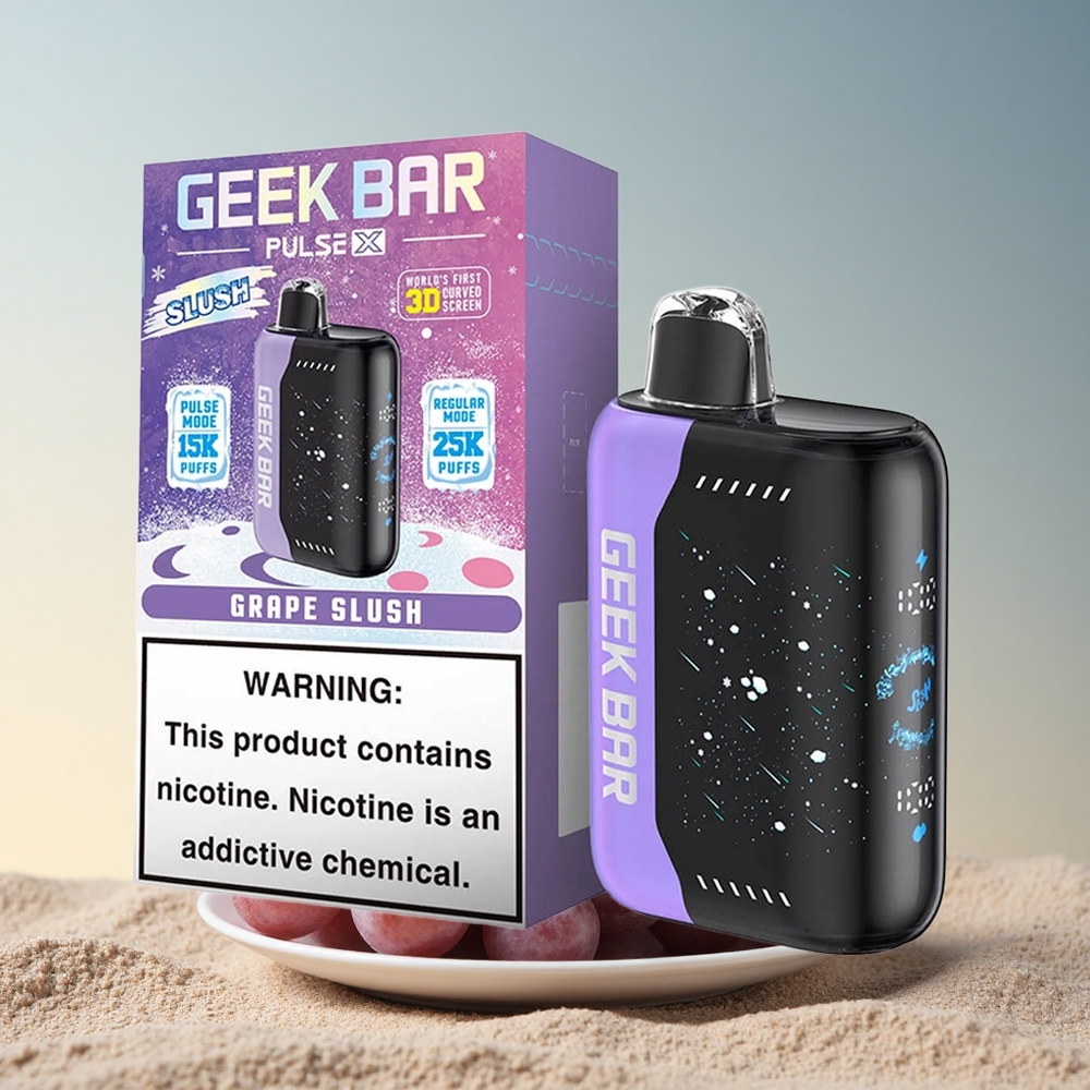 GEEK BAR Pulse X 25000 Puffs Lumevärviga Nikotiinivaba Kahe Võrkkestaga Kõver Ekraan
