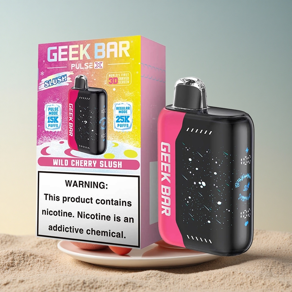 GEEK BAR Pulse X 25000 Puffs Lumevärviga Nikotiinivaba Kahe Võrkkestaga Kõver Ekraan