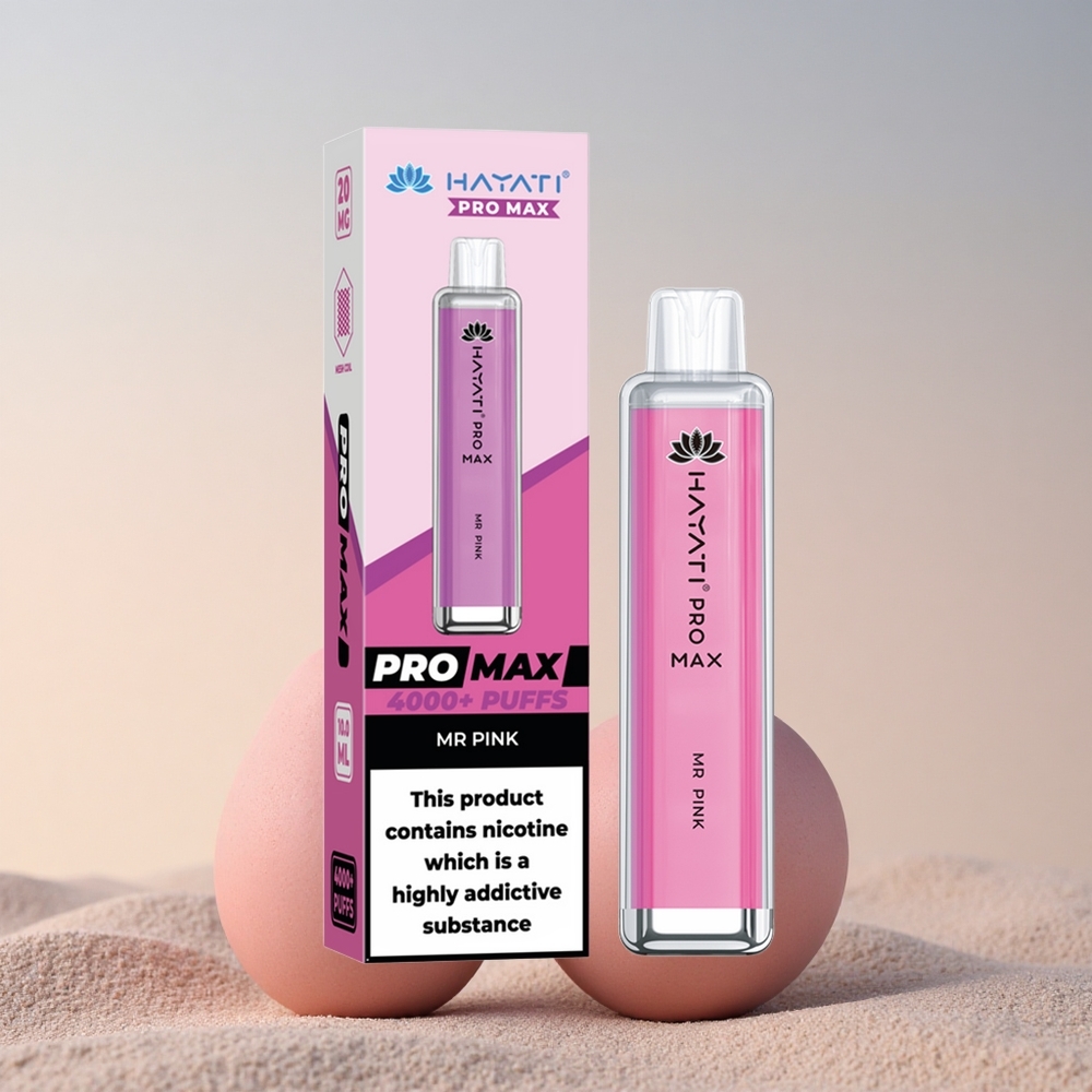 Hayati Pro Max 4000 Puffs Härra Roosa Dual 1.1 Ohm Nikotiiniga 1400mAh Akuga