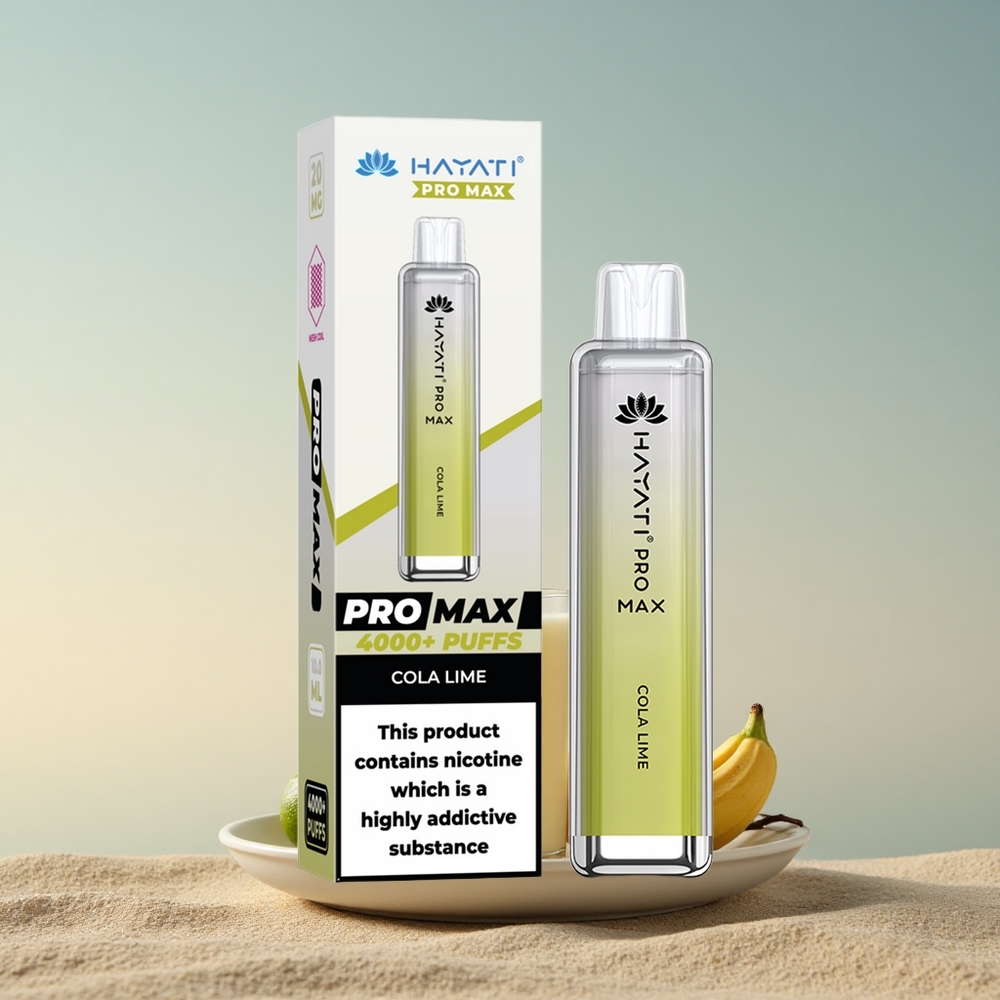 Hayati Pro Max 4000 Puffs Koola-Laimi 1400mAh 2ml 5% nikotiini