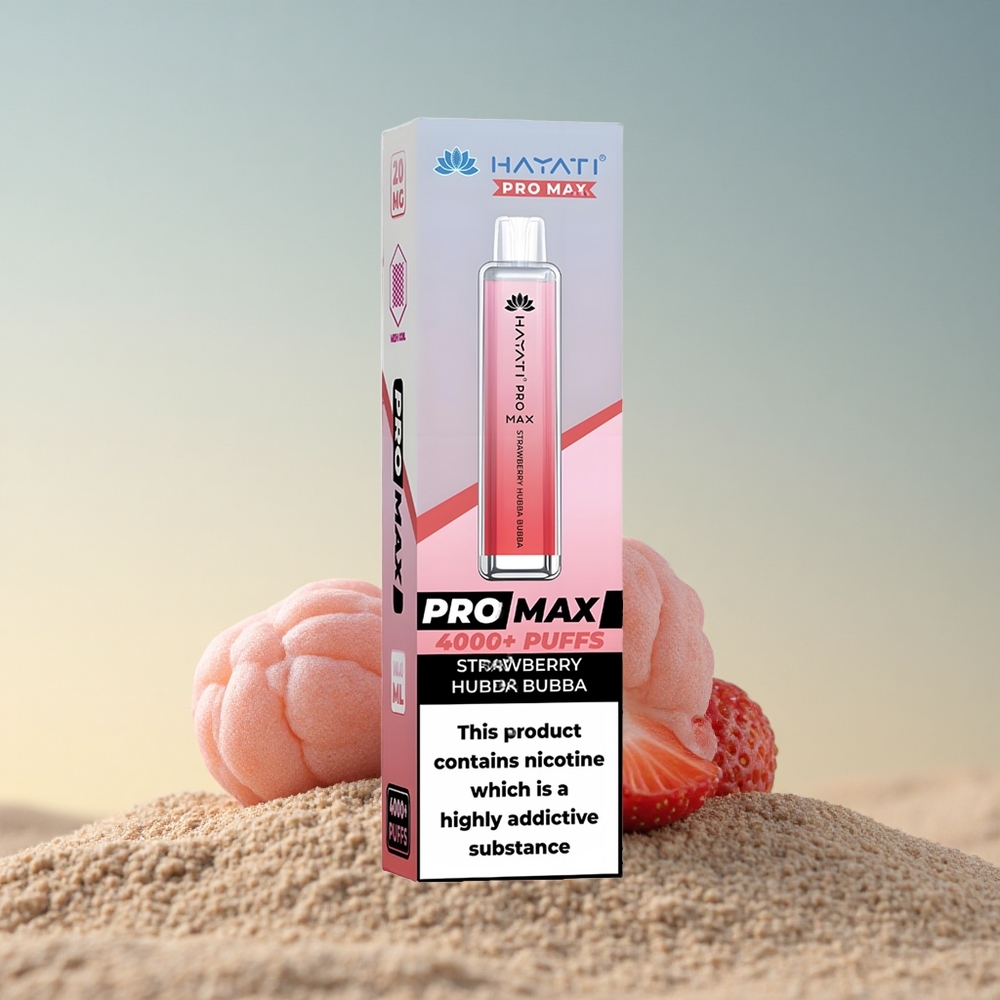 Hayati Pro Max 4000 Puffs Maasika Hubba Bubba 5% nikotiini 1400mAh