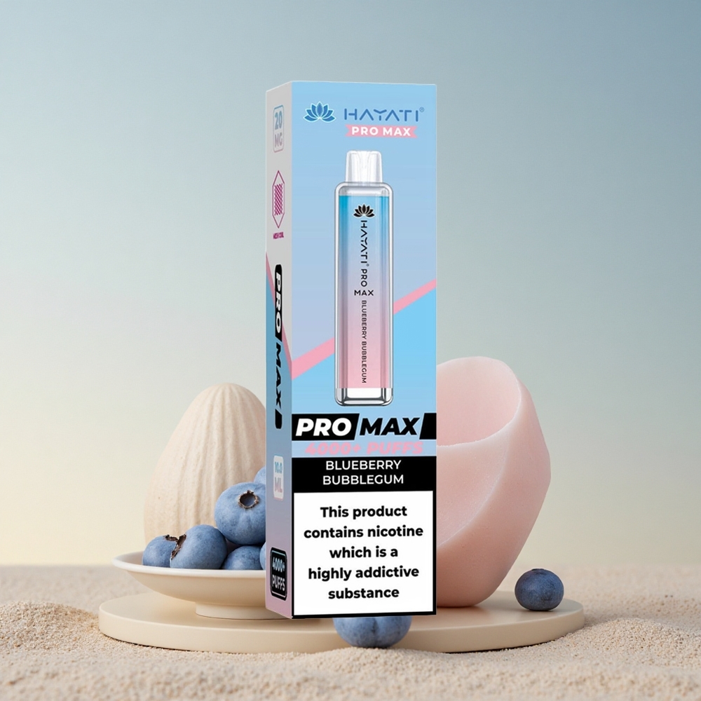 Hayati Pro Max 4000 Puffs Mustika Mullikommi 1400mAh Laetav 5% Nikotiini