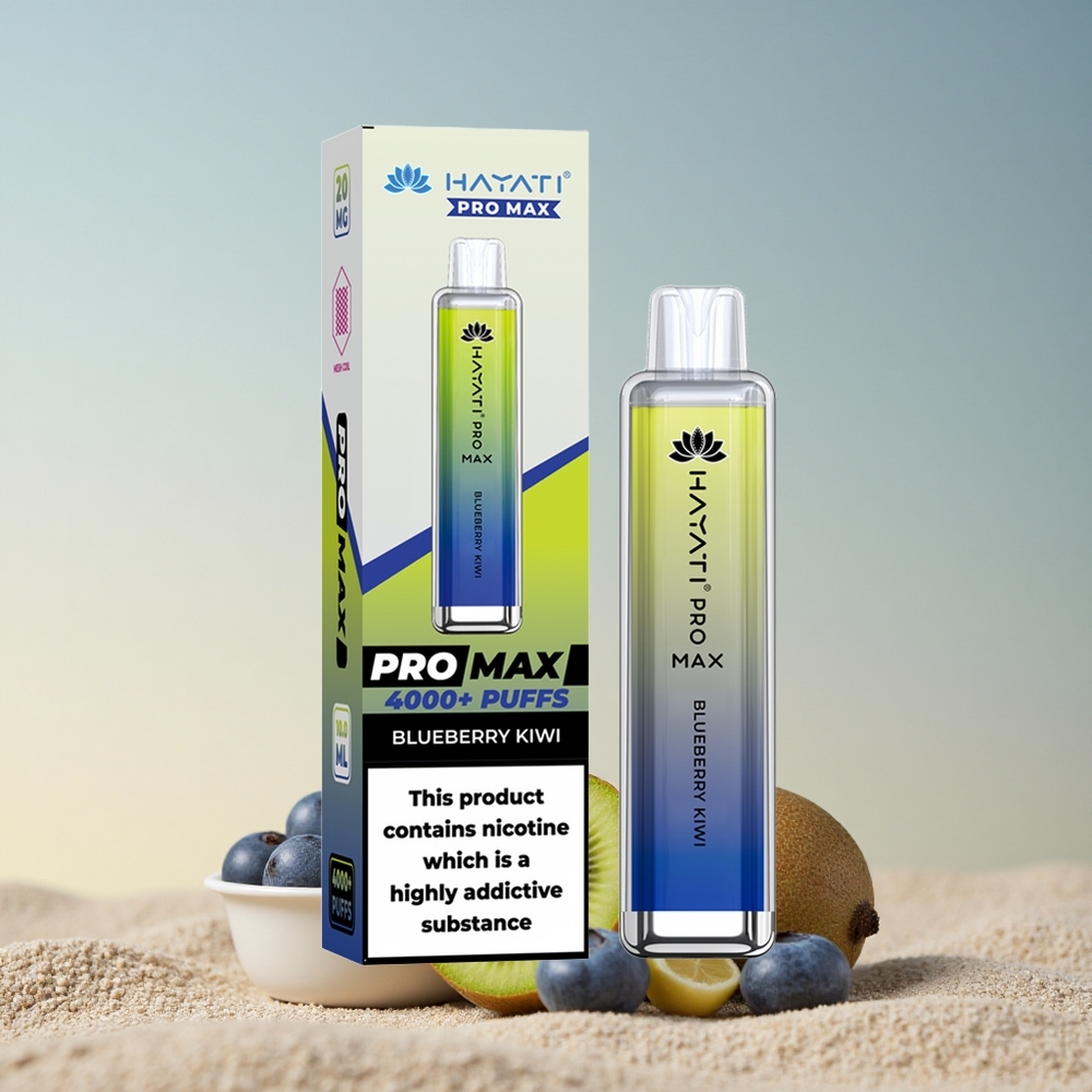 Hayati Pro Max 4000 Puffs Mustikas Kiivi Dual 1.1 Ohm Mesh Coil 1400mAh