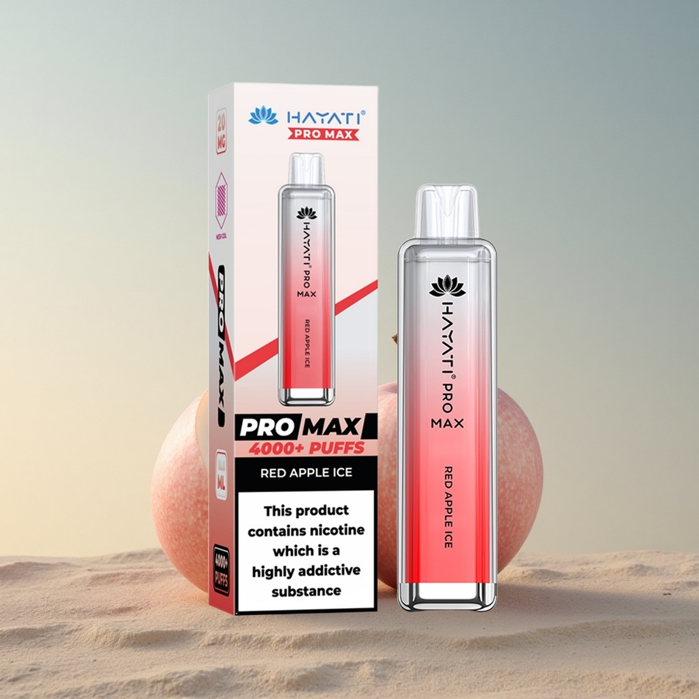 Hayati Pro Max 4000 Puffs Punane Õunajää Dual 1.1 Ohm Mesh Coil 1400mAh aku