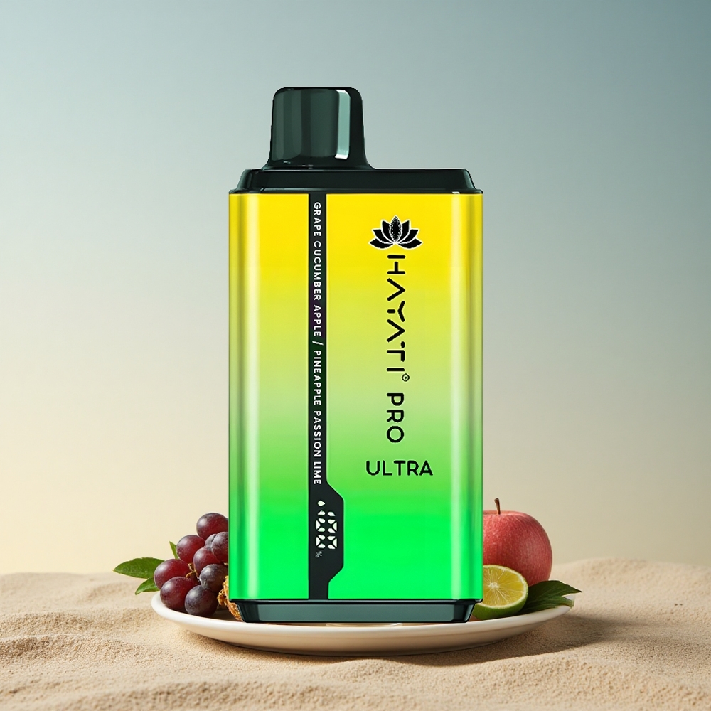 Hayati Pro Ultra 15000 Puffs Viigimurk-kurgiõun-ananass-passiomahh 850mAh 2% nikotiini