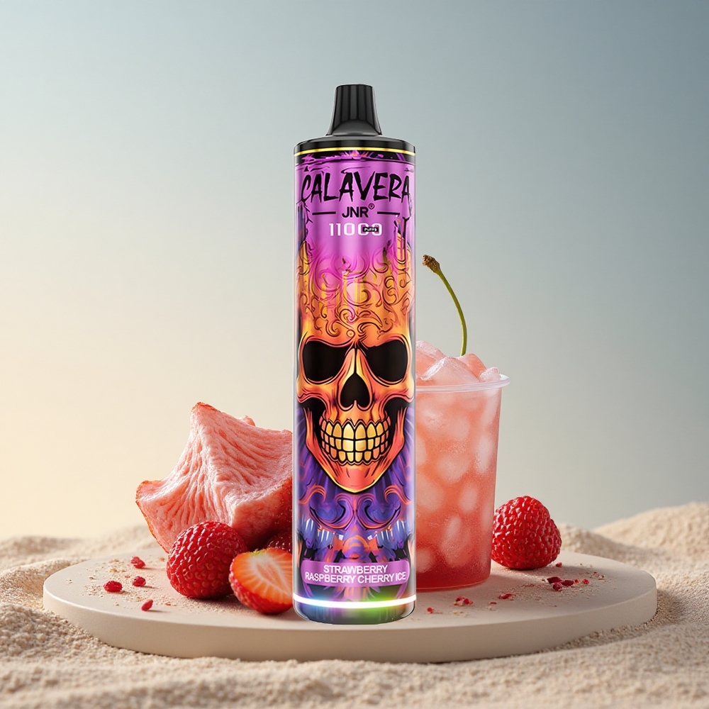 JNR Calavera 11000 Maasika Vaarikas Kirss Jää 850 mAh 21ml 1.0ohm Nikotiinivaba