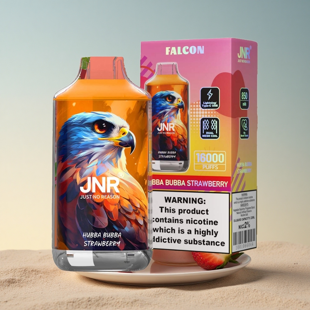 JNR Falcon 16000 Maasika Dual Mesh 850mAh 22ml 0% nikotiini