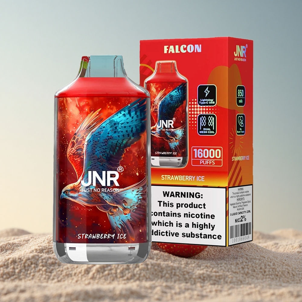 JNR Falcon 16000 Maasikajää 22ml Dual Mesh 850mAh 0% nikotiini