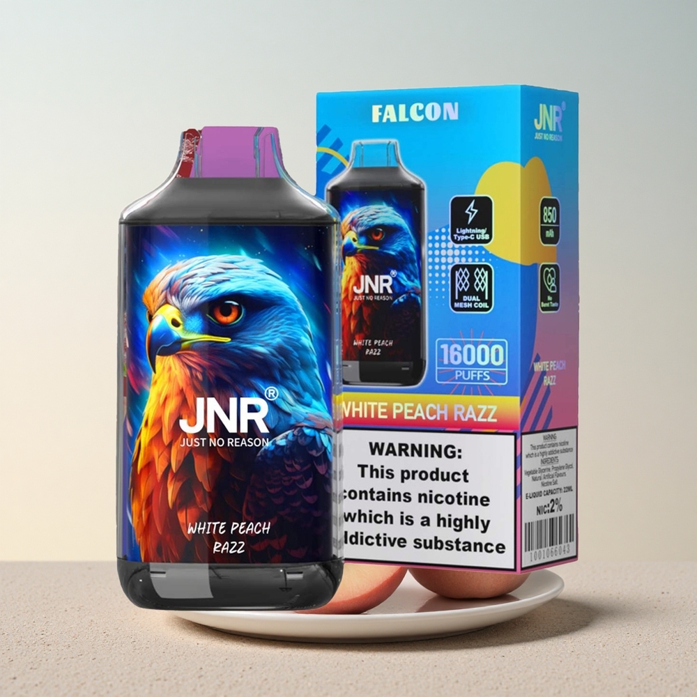 JNR Falcon 16000 Valge Virsik-Murakas 850 mAh 22ml Kahekordne Võrk