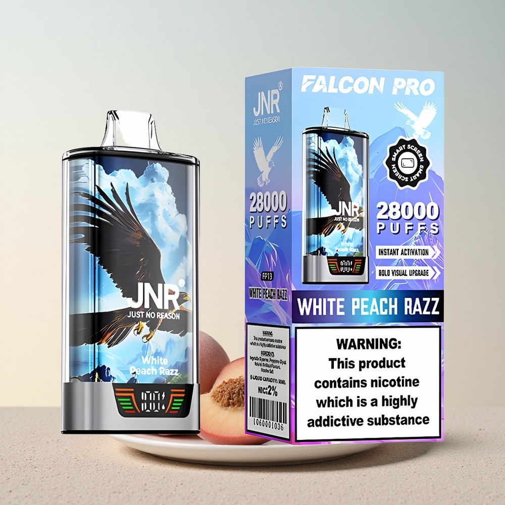 JNR Falcon Pro 28000 Valge Virsik-Murakas 950mAh 30ml 5% nikotiini