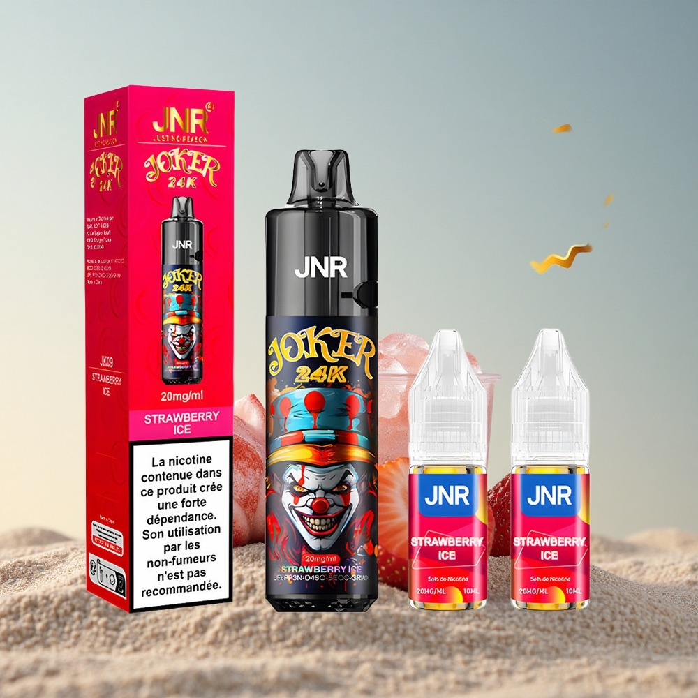 JNR Joker 24K Maasika-Jäätise 10ml Täidetav 800mAh Nikotiin