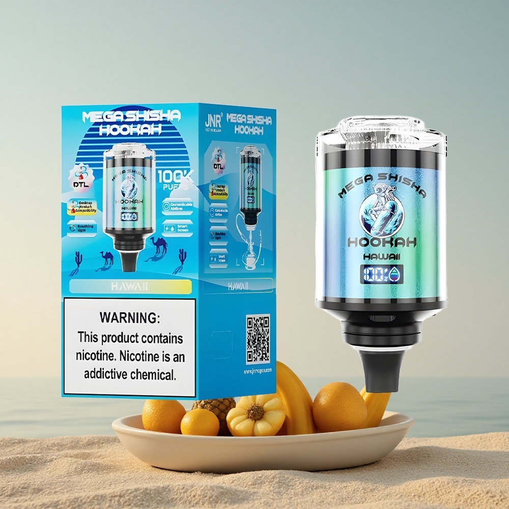 JNR Mega Shisha Hookah 100K Hawaii 2200mAh 60ml nikotiin