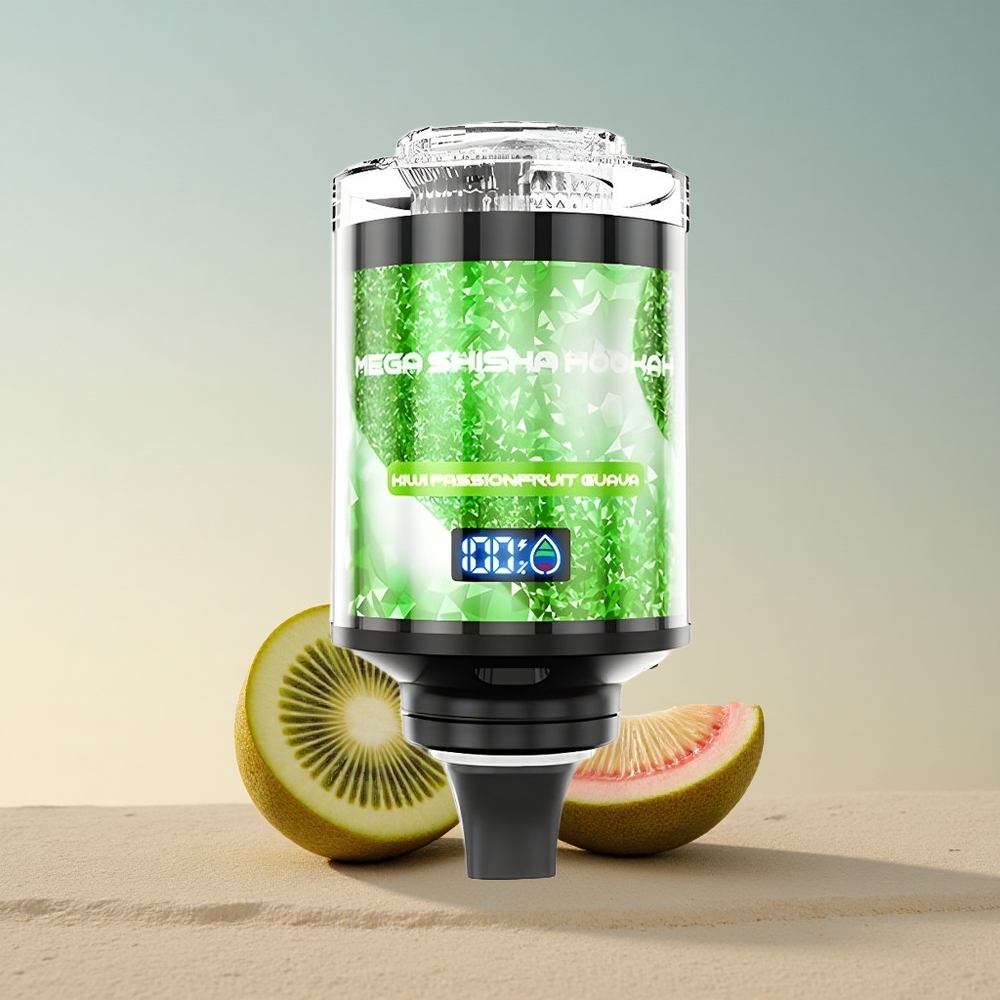JNR Mega Shisha Hookah 100K Kiivi-Marakuaja-Guava 2200mAh 2% nikotiini