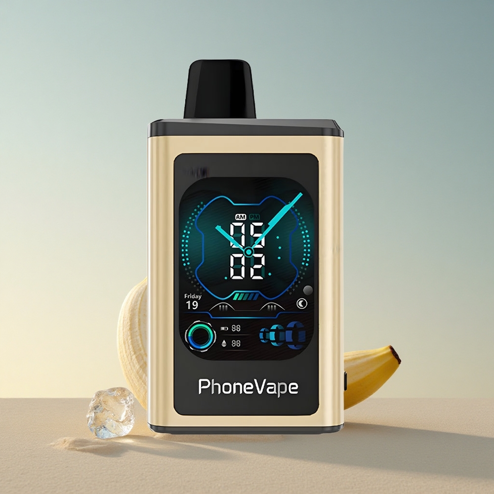 JNR PhoneVape 30000 Banaani Jää 850mAh Nikotiin 2% 5%