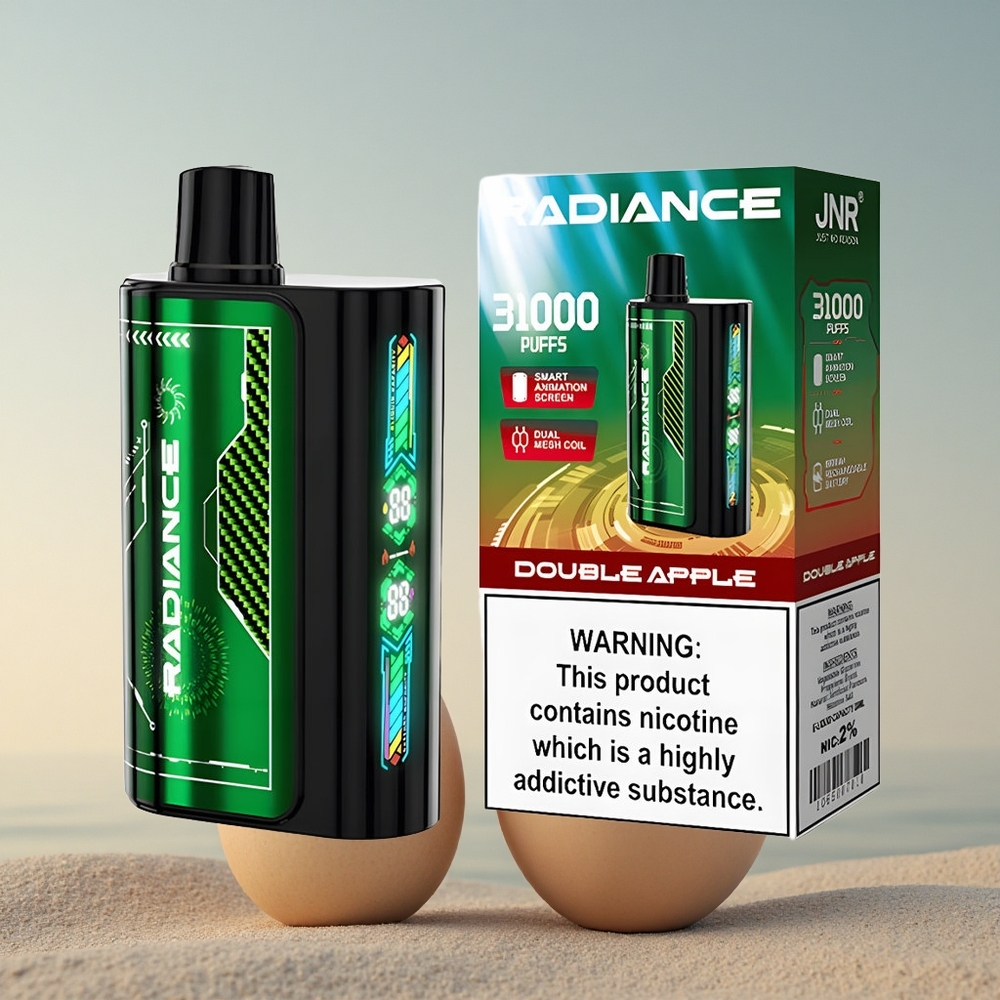 JNR Radiance 31000 Kahe õuna animatsiooniekraaniga 950 mAh akuga tüüp-C laadimisega 28ml vedelikuga topeltmähisvape