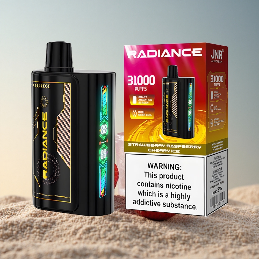 JNR Radiance 31000 Maasika Vaarikas Kirssi Jää 28ml Nikotiin 2% 950mAh