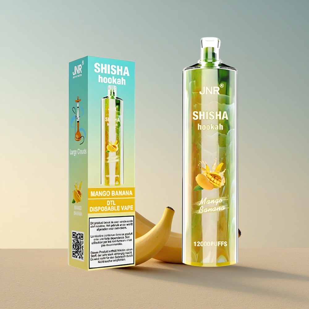 JNR Shisha Hookah 12000 Mango-Banaani 750mAh 0.6 Ohm