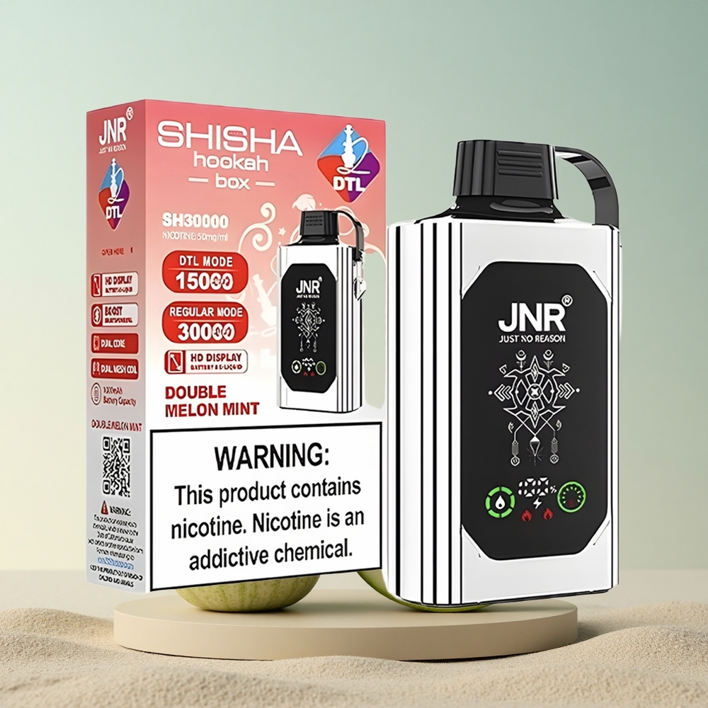 JNR Shisha Hookah Box 20500 Kakskordne Melonipiparmünt HD Kuvar 1000mAh 25ml Kahekordne Võrk mähis