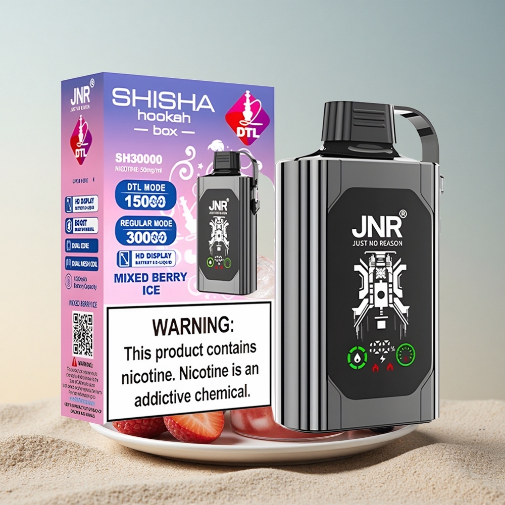 JNR Shisha Hookah Box 20500 Segamari-marja jää 1000mAh 25ml 5% nikotiini