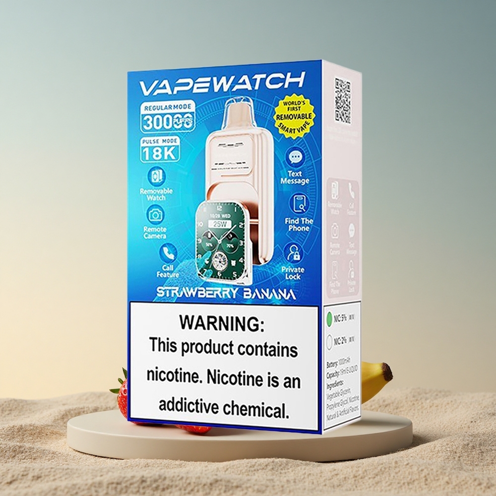 JNR VapeWatch 30000 Maasika-Banaani Dual Mesh Coil 5% nikotiini 1000mAh
