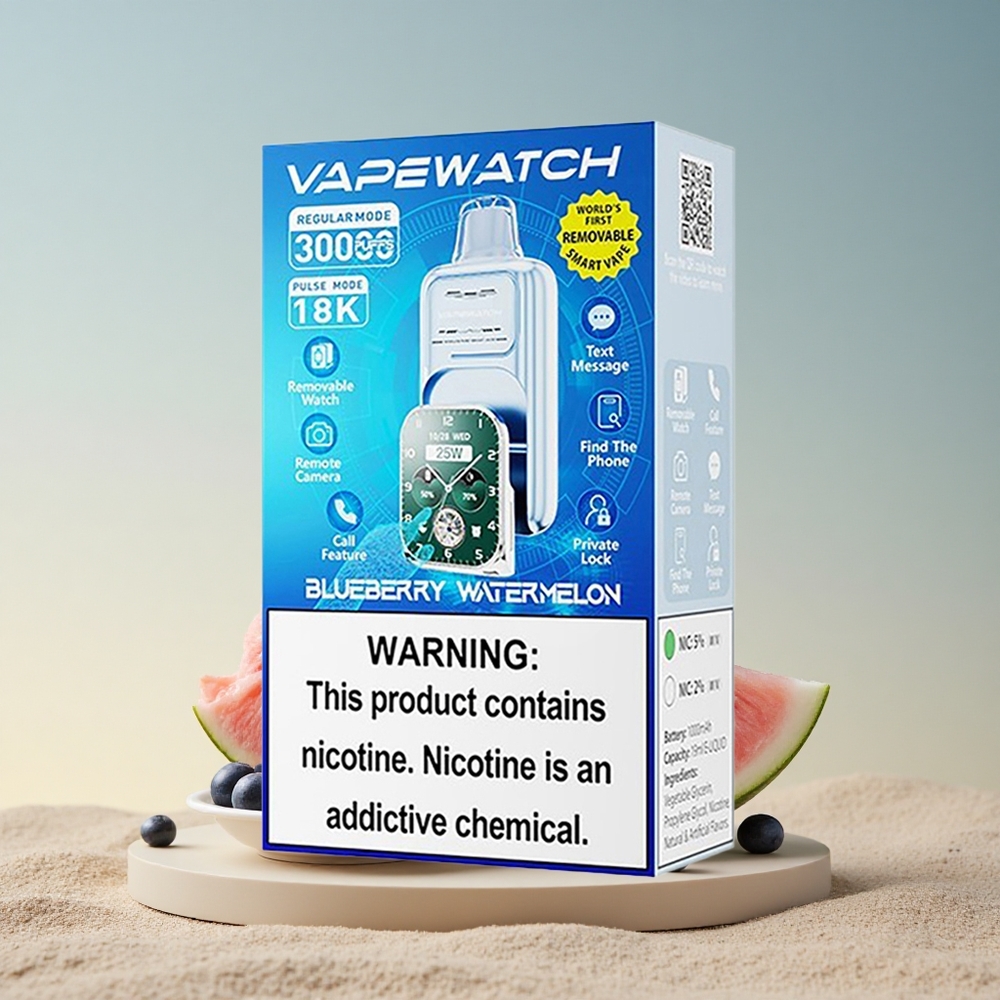 JNR VapeWatch 30000 Mustikas-Arbuus 1000mAh 19mL 5% nikotiini