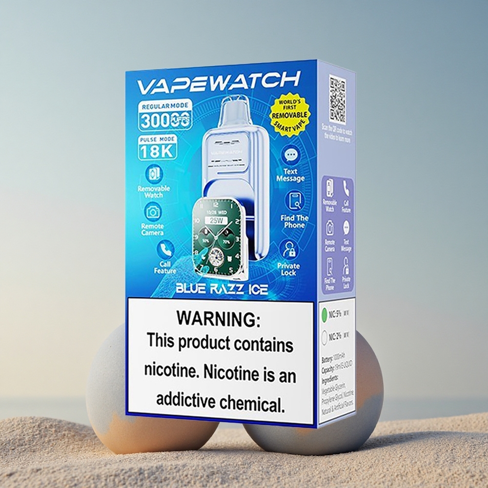 JNR VapeWatch 30000 Sinine Rabarberi Jää 19mL Dual Mesh Coil 5% nikotiini